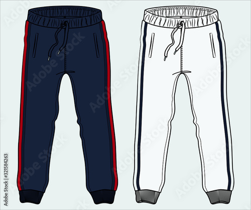 sportswear design template, sweatpant, jogging trousers