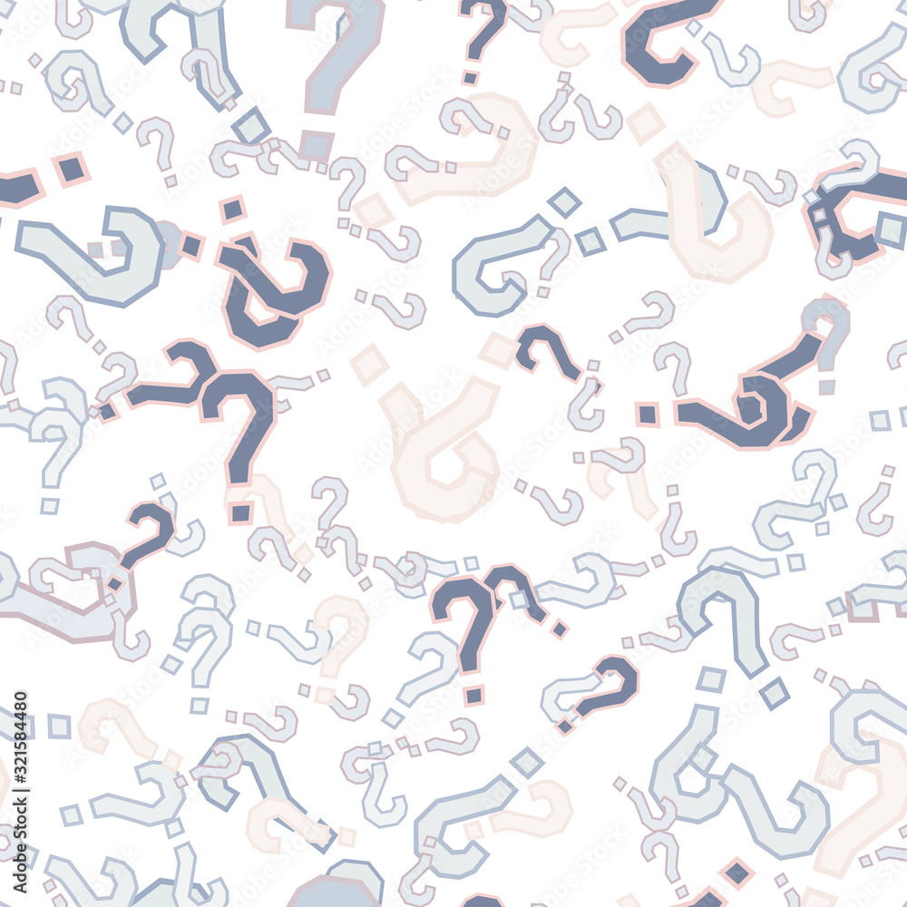 Quiz seamless pattern. Question marks, doubt, faq Quiz seamless pattern. Question marks, doubt, faq