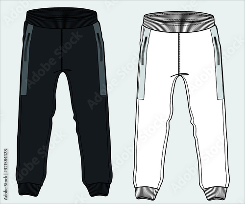 sportswear design template, sweatpant, jogging trousers