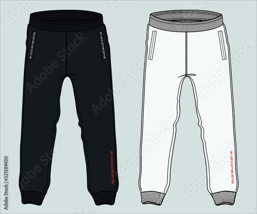 sportswear design template, sweatpant, jogging trousers