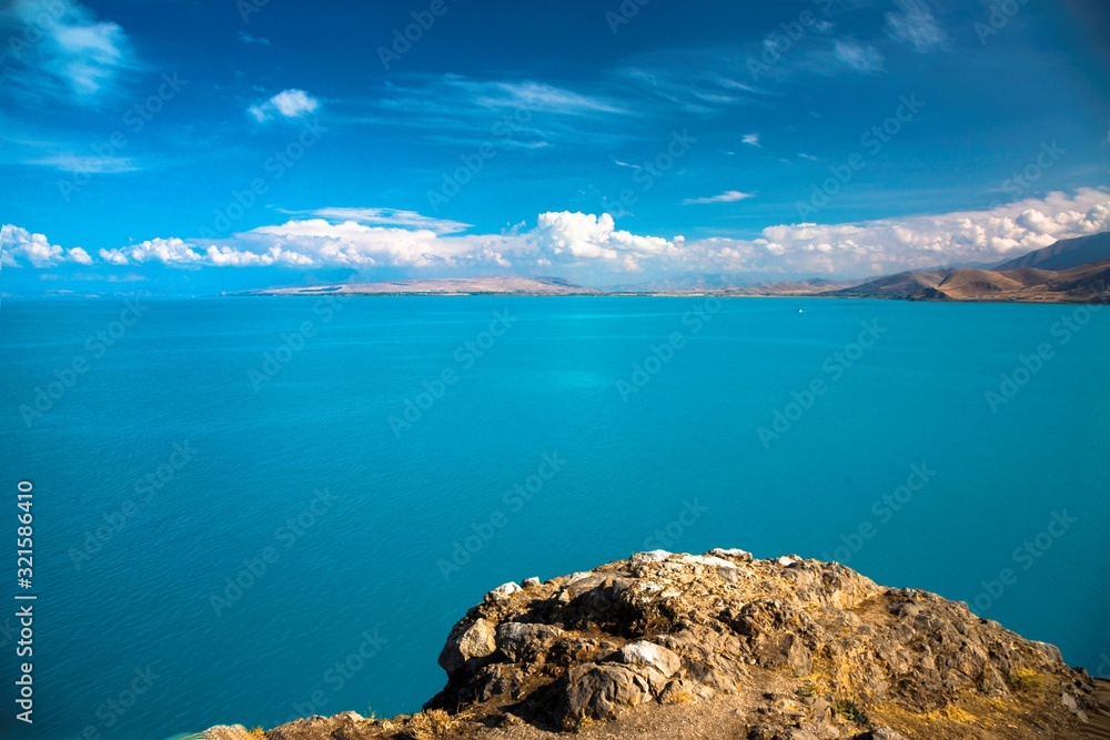 Lake Van, island of Akhtamar. Landscapes of Turkey
