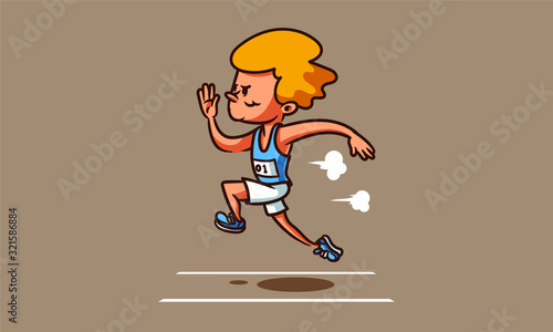 runner character retro  illustration