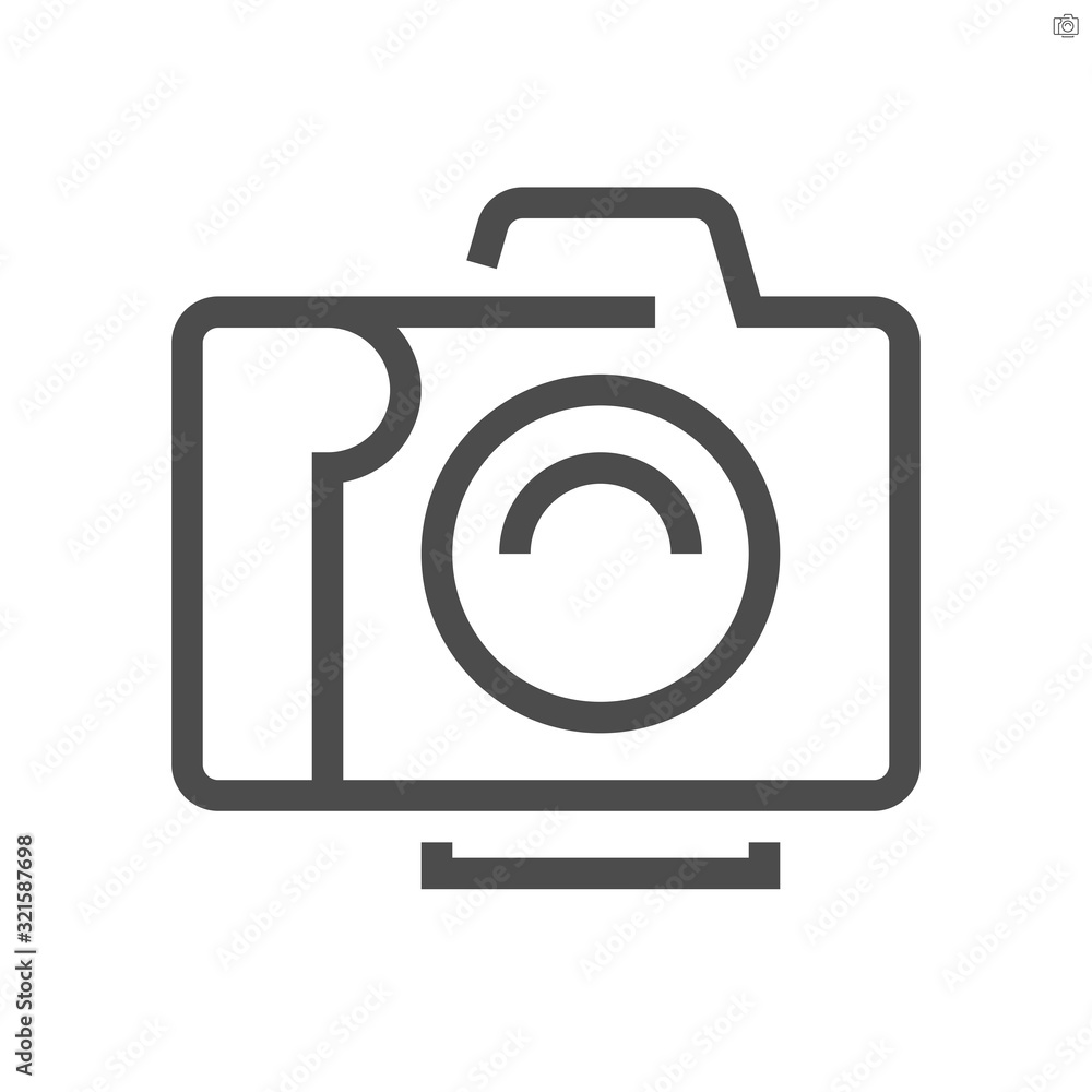 Camera and lens vector icon design, 48x48 pixel perfect and editable stroke. Camera and lens vector icon design, 48x48 pixel perfect and editable stroke.