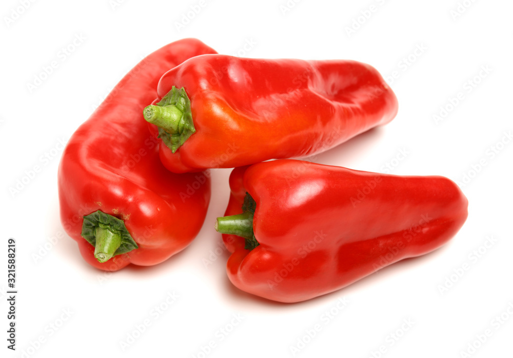 Fresh red pepper on white background