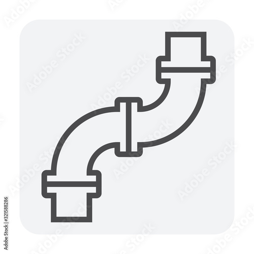 Pipe icon and flange fitting for pipeline connection with valve and other pipe. For transportation liquid or gas i.e.crude, oil, natural gas, sewage, wastewater. Also for plumbing and irrigation.