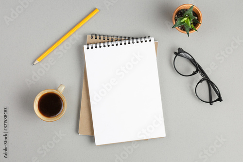 two notebooks with a spring on with a pencil