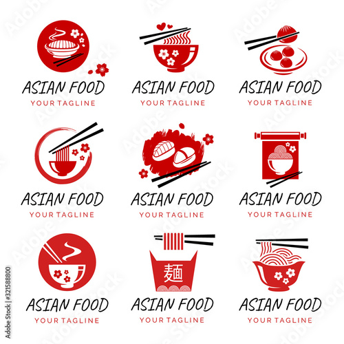 asian restaurant logo collection for your culinary business 