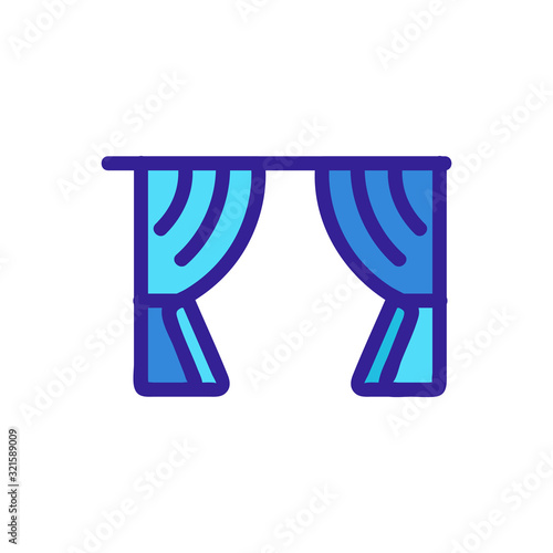 curtain icon vector. Thin line sign. Isolated contour symbol illustration