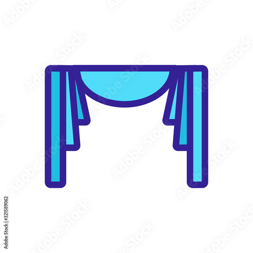 curtain icon vector. Thin line sign. Isolated contour symbol illustration