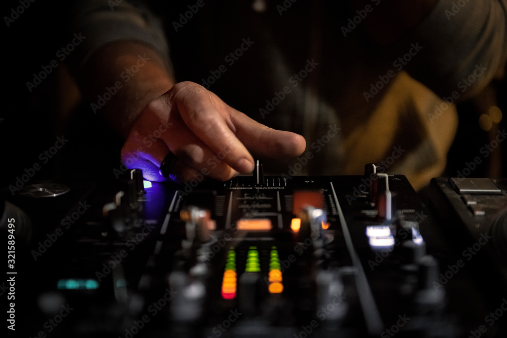 Dj mixing music in club Dj mixing music in club