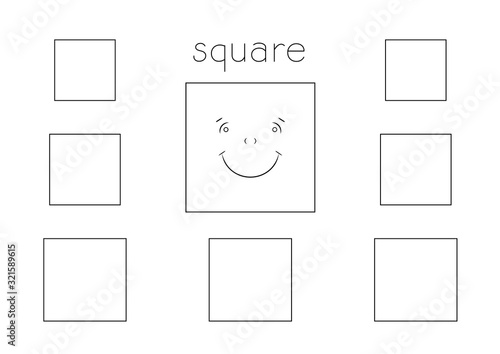 square shape coloring page. fits exactly in A4 page format