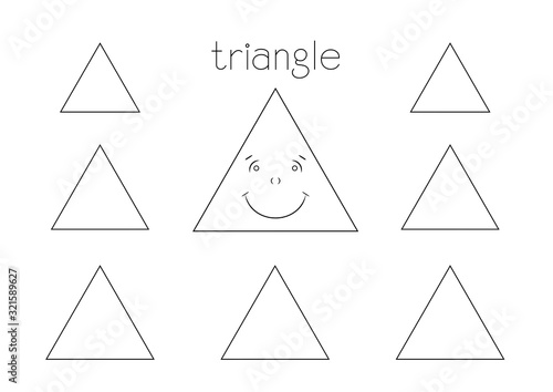 triangles coloring page. fits exactly in A4 page format