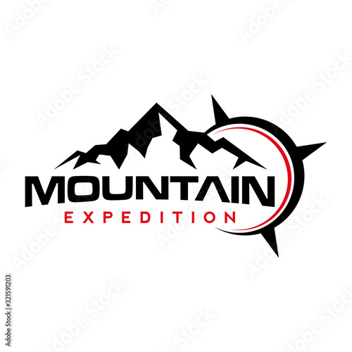 Mountain Logo, Peak, Mountain Expedition, Outdoor and Adventure Logo Vector