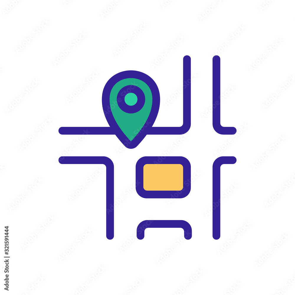 Courier address route icon vector. Thin line sign. Isolated contour symbol illustration Courier address route icon vector. Thin line sign. Isolated contour symbol illustration