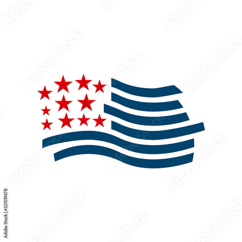 custom USA american star and stripes US flag logo design elements vector icons