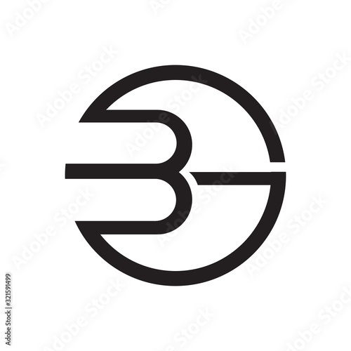 overlapping letters BG logo initial B & G combine graphic concept vecto icons