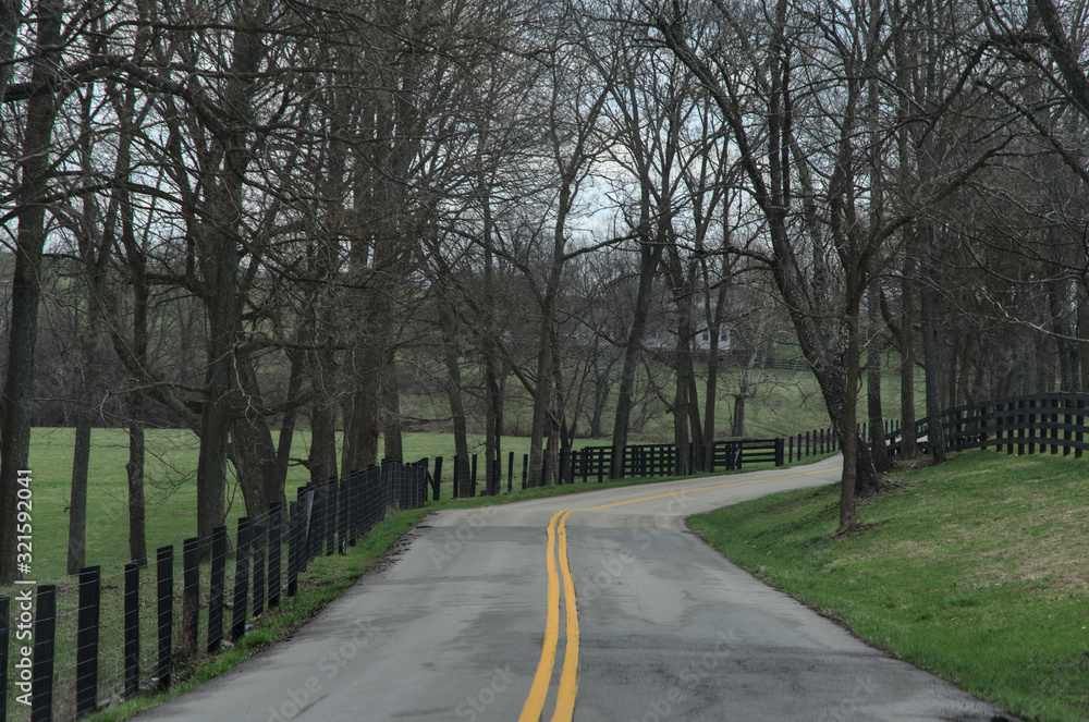 Kentucky horse country rural road