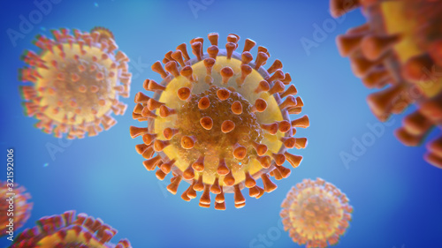 Slika na platnu Airborne Novel Corona Virus Transmission Cells
