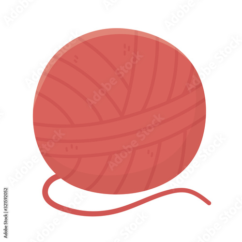 red wool ball for knitting