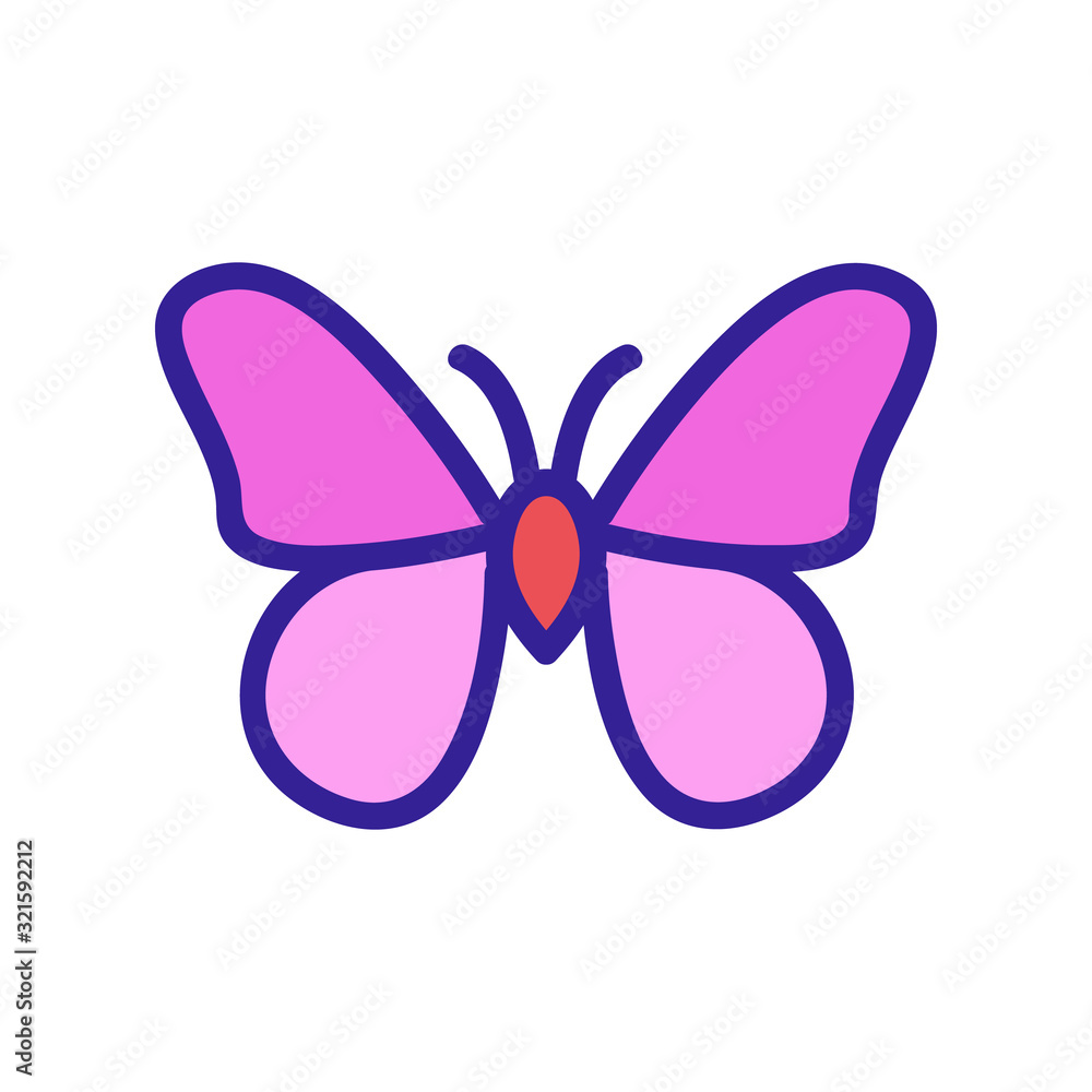 Butterfly icon vector. Thin line sign. Isolated contour symbol illustration Butterfly icon vector. Thin line sign. Isolated contour symbol illustration