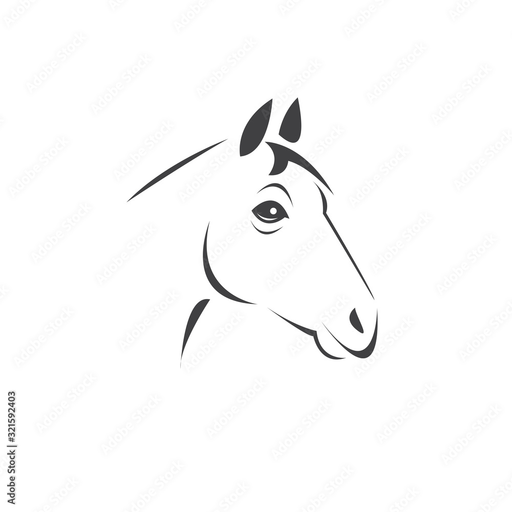Fototapeta Wektor głowa konia czarny. Ssaki. logo. Ikona. symbol. projekt. na białym tle