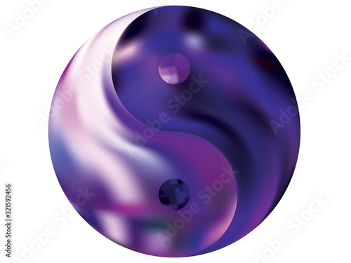 Blurred background in the form of yin yang.