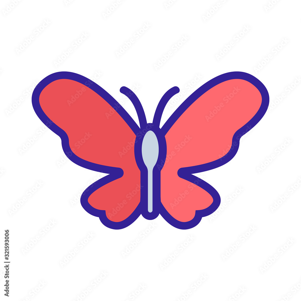 Butterfly icon vector. Thin line sign. Isolated contour symbol illustration Butterfly icon vector. Thin line sign. Isolated contour symbol illustration