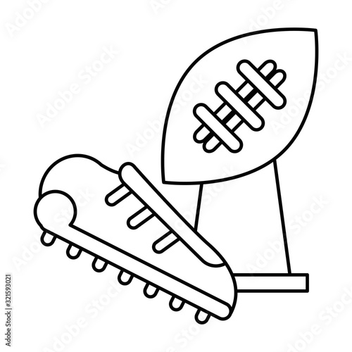american football sport balloon trophy award with shoes