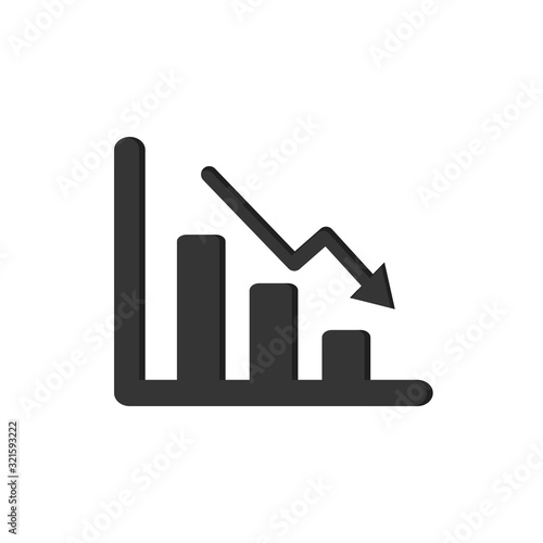 Graphs, graphics, illustrations, finance and unsuccessful investments. Icons - vector