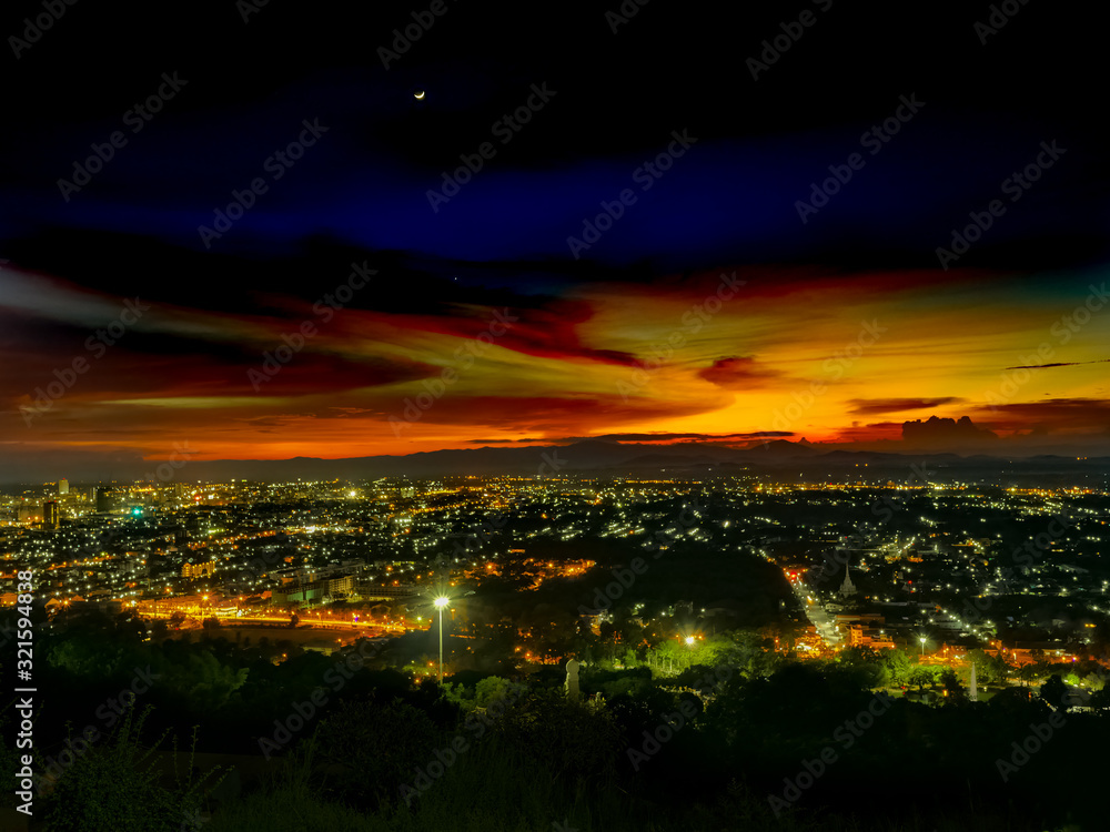 Fototapeta premium The time of human and natural light are meeting