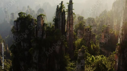 Wulingyuan drone video beautiful stone pillar