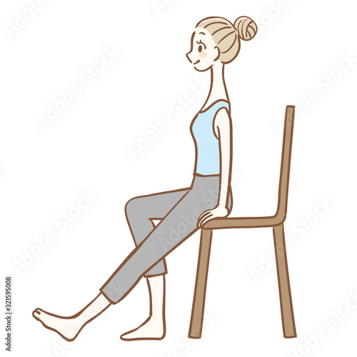 Stretching while sitting in a chair