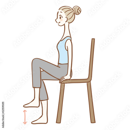 Stretching while sitting in a chair