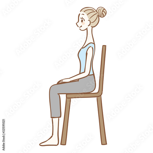 Correct posture when sitting on a chair