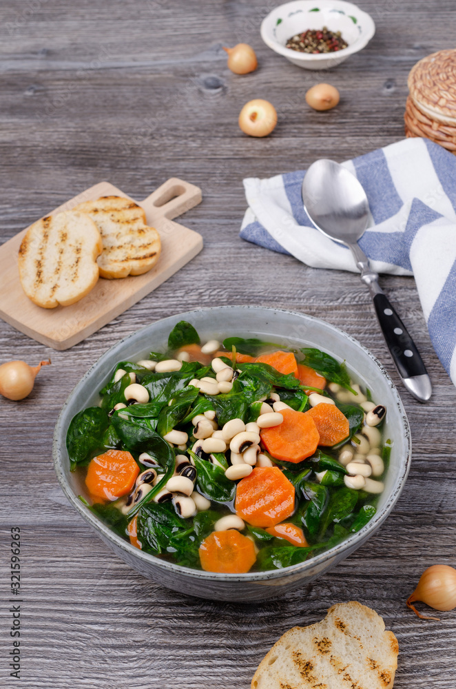 Thick bean soup with vegetables Thick bean soup with vegetables
