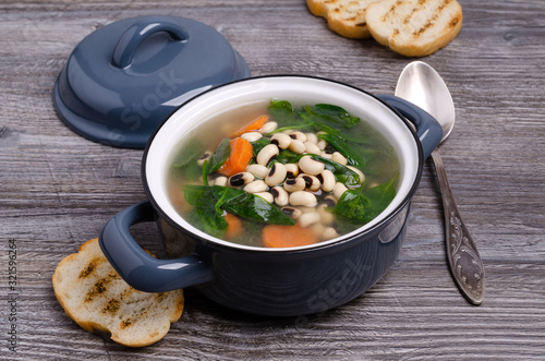 Thick bean soup with vegetables