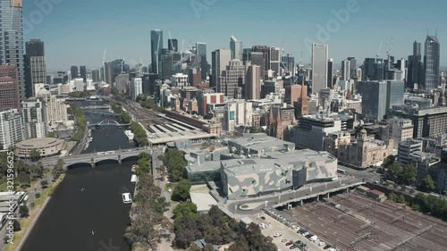 An aerial shot of Melbourne City, along CBD, Melbourne Australia