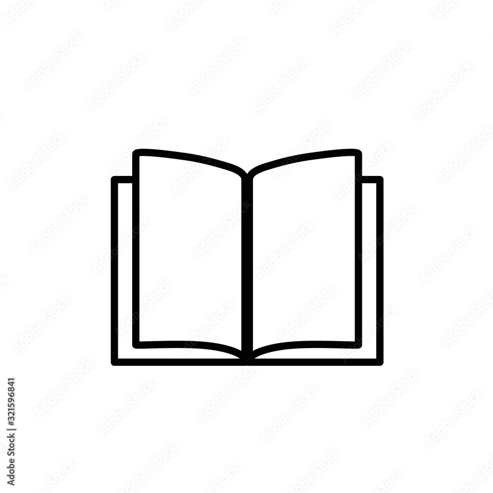 Book icon opening black and white vector illustration Book icon opening black and white vector illustration