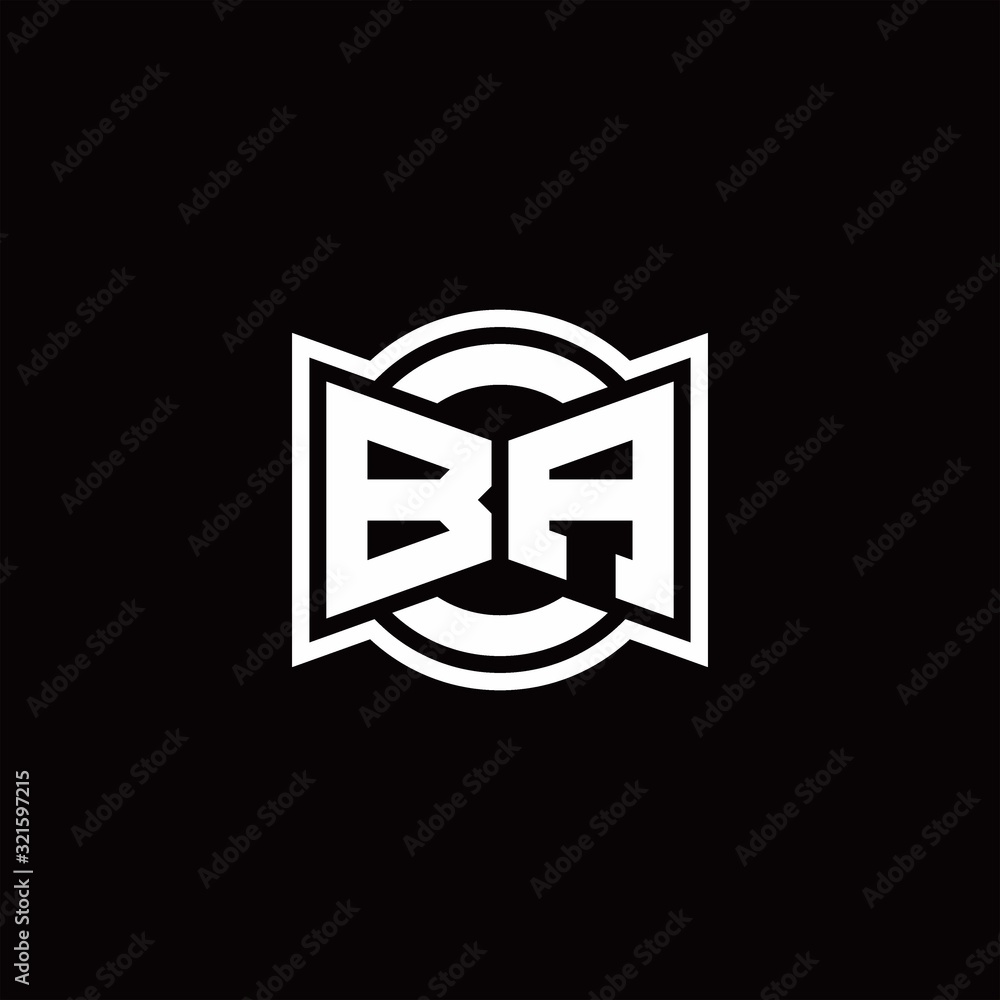 BA logo monogram with ribbon style circle rounded design template BA logo monogram with ribbon style circle rounded design template