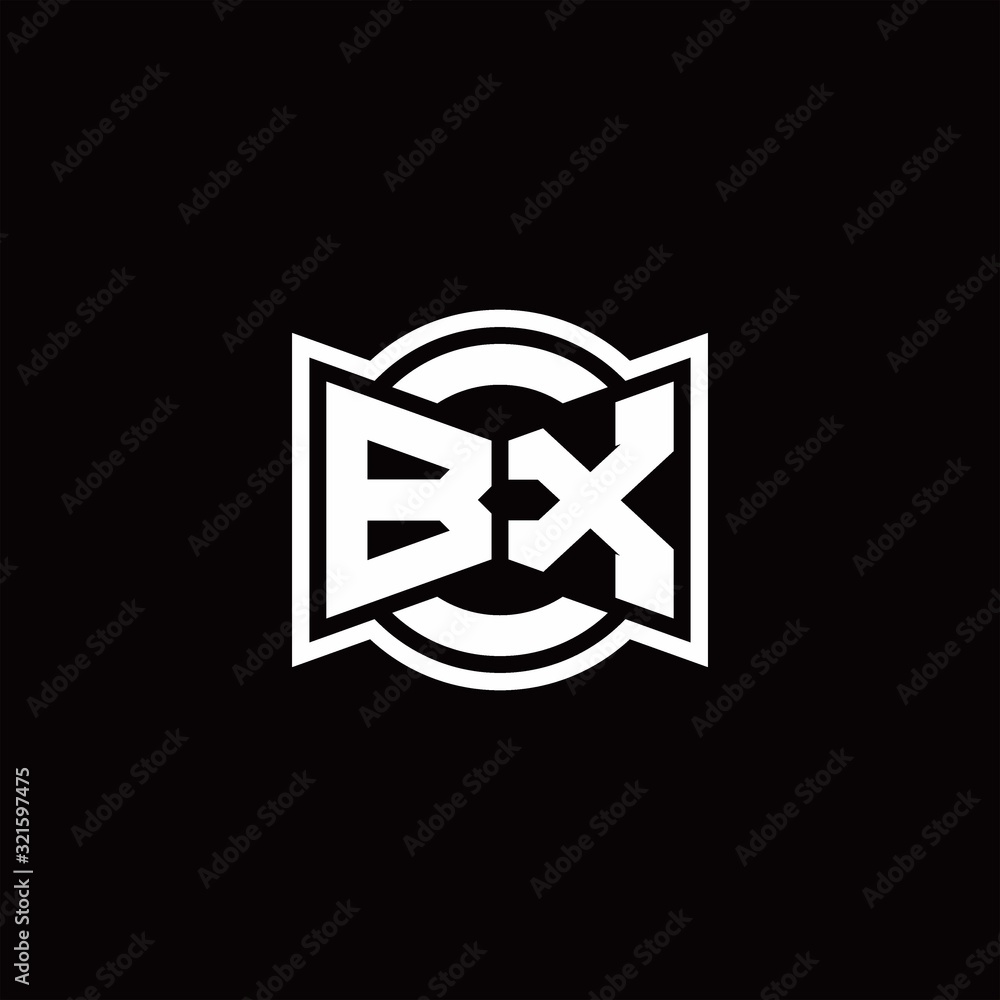 BX logo monogram with ribbon style circle rounded design template BX logo monogram with ribbon style circle rounded design template