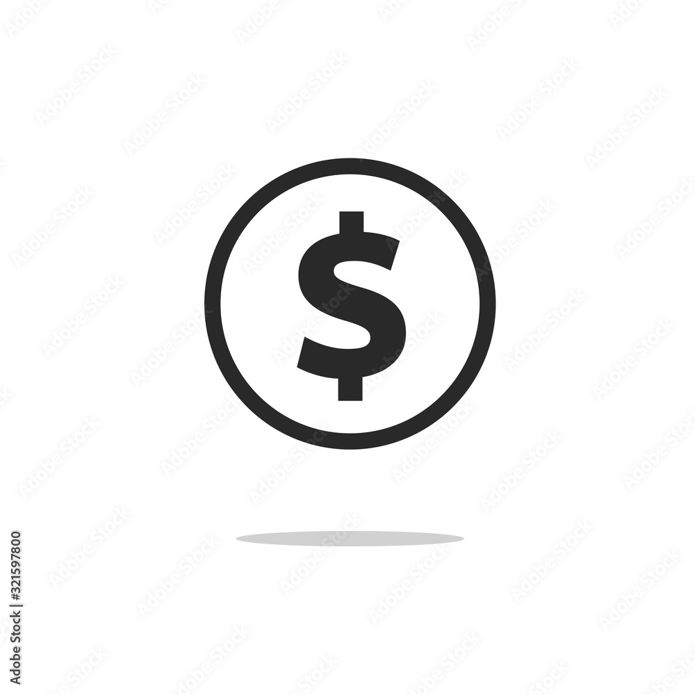 Vector dollar bank note and coin, icon illustrations and vector Vector dollar bank note and coin, icon illustrations and vector
