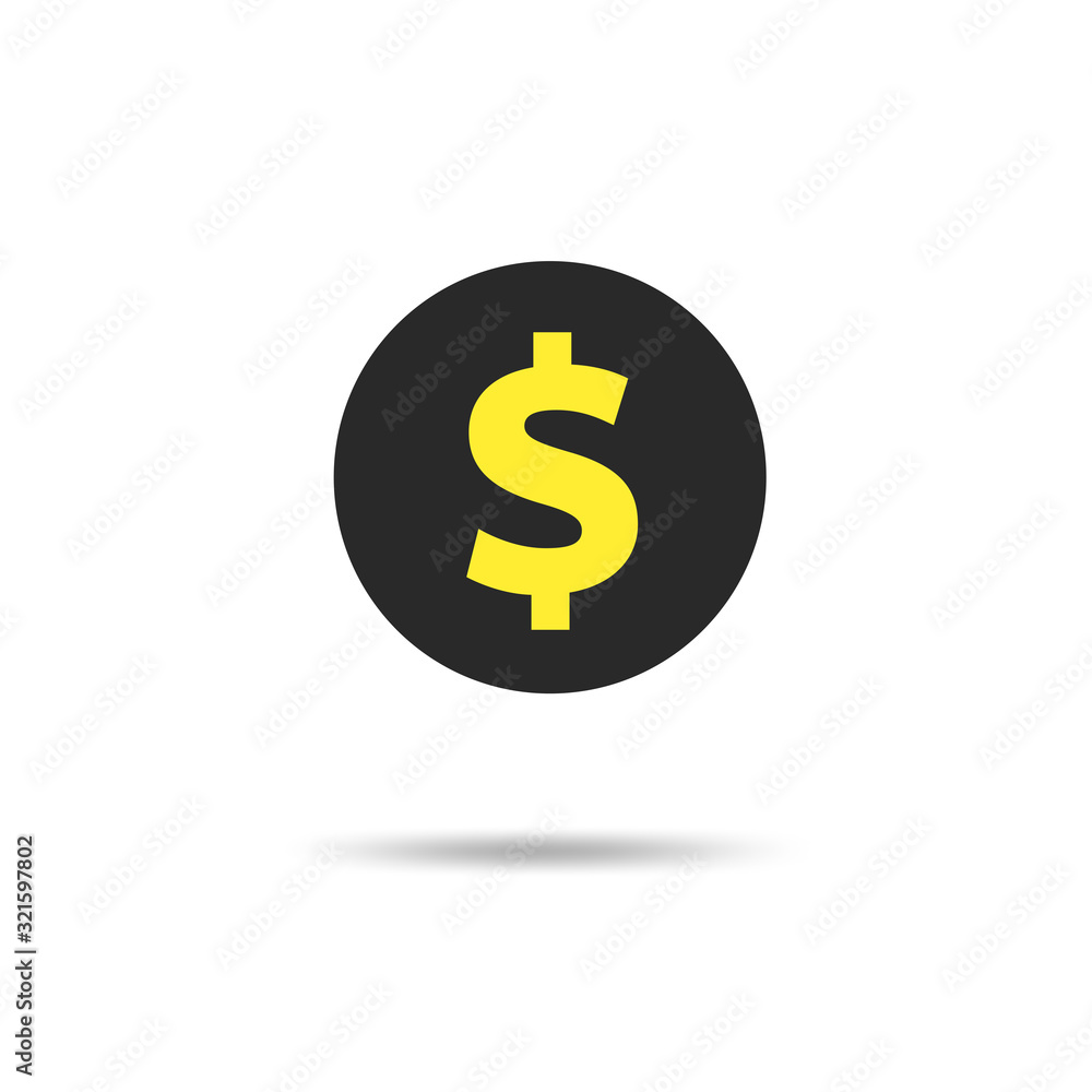 Vector dollar bank note and coin, icon illustrations and vector Vector dollar bank note and coin, icon illustrations and vector