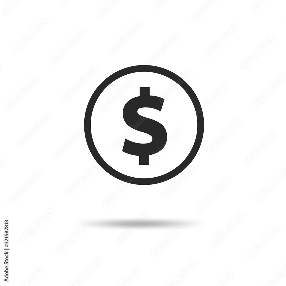 Vector dollar bank note and coin, icon illustrations and vector Vector dollar bank note and coin, icon illustrations and vector
