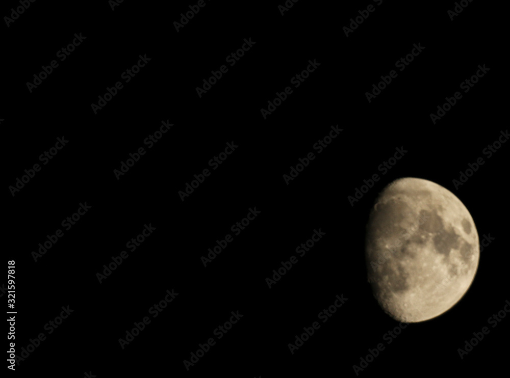 moon in the black sky. three fourth rounds. moon in the black sky. three fourth rounds.