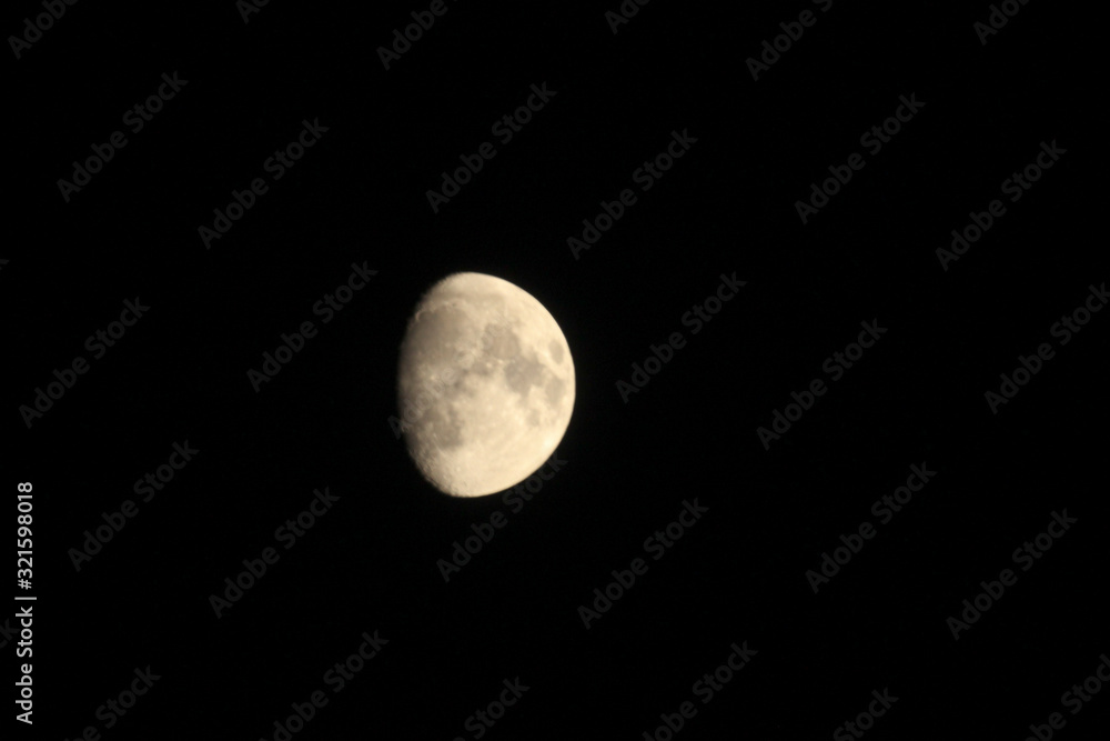 moon in the black sky. three fourth rounds. moon in the black sky. three fourth rounds.