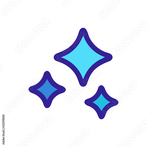 Star shining glitter icon vector. Thin line sign. Isolated contour symbol illustration