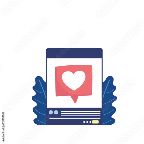 smartphone speech bubble love romantic message