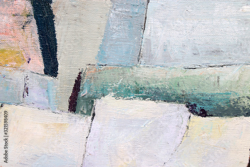 Abstract art background. Oil on canvas. Rough brushstrokes of paint.