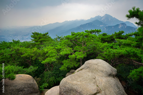 Photography Beautiful Mountains and Cultural Sites in South Korea's Bukhansan National Park