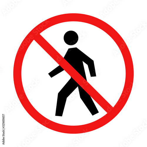 Vector No Pedestrian Traffic Sign